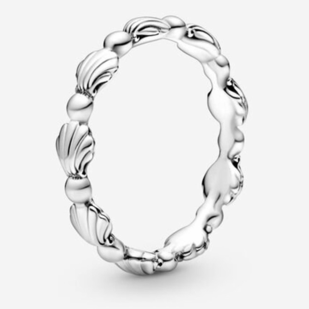 Beaded Seashell Band Ring
